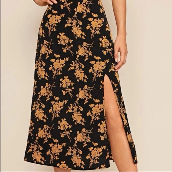 Shein Black/Mustard Yellow Maxi Shirt Sz(L) - Picture 6 of 7